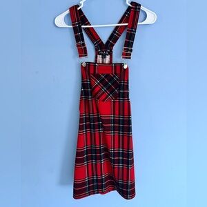 Jolie & Joy Red Red Overall Dress with Crossback Straps